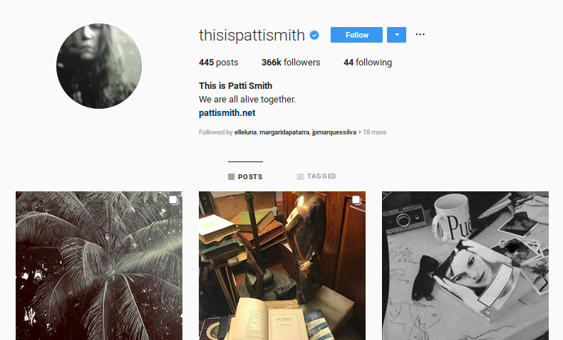 Instagram Patti Smith