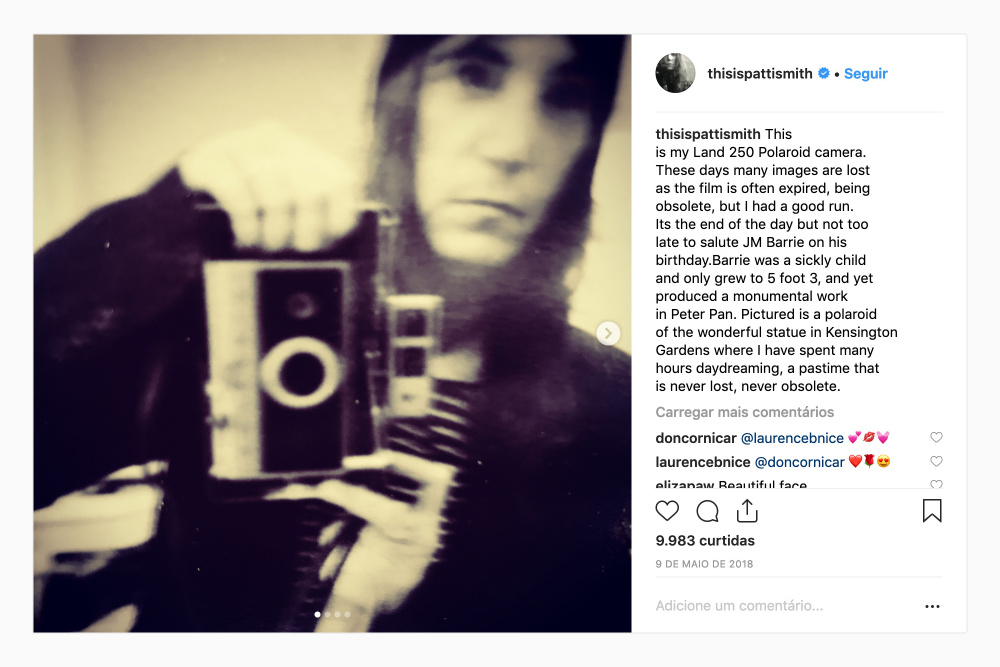 Mas depois há o Instagram de Patti Smith